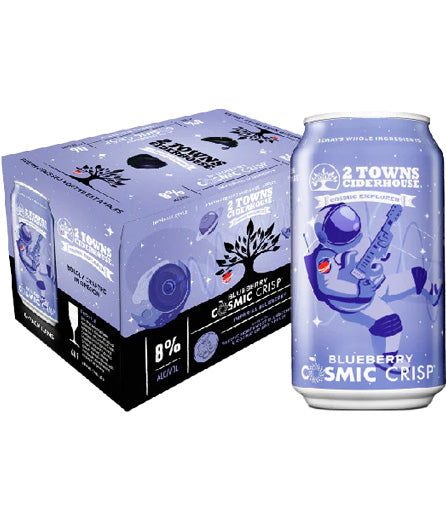 2 Towns Blueberry Imperial Cosmic Crisp Cider 6pk Cans-0