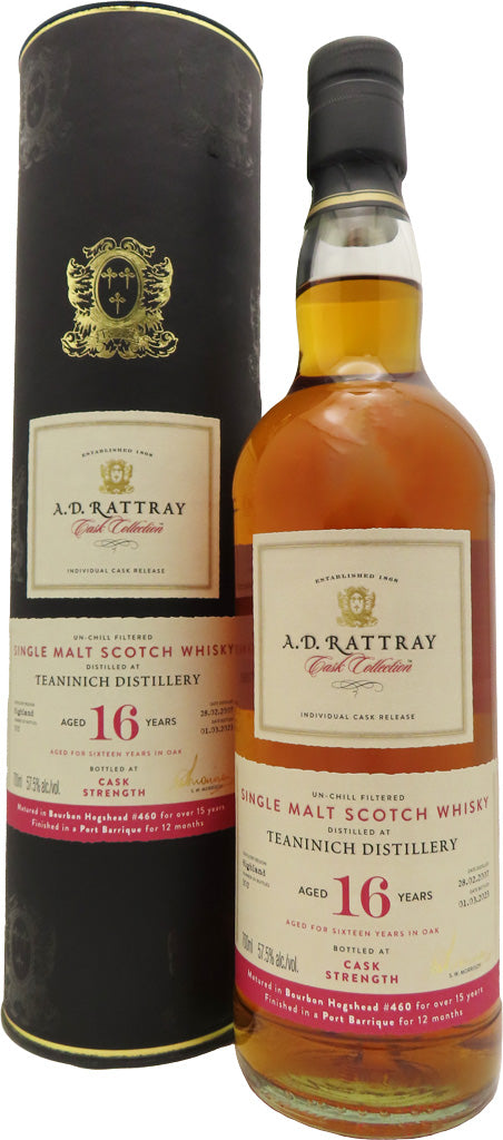 A.D. Rattray Teaninich 16 Year Old Single Malt Whisky 2007 700ml-0