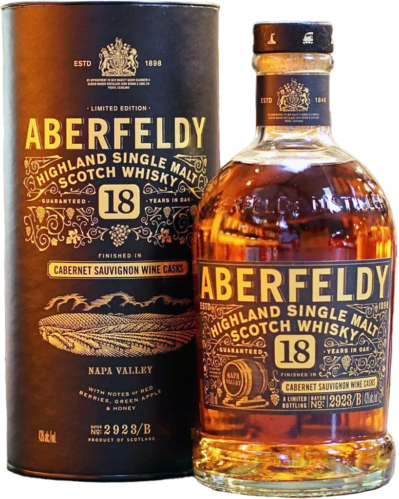 Aberfeldy 18 Year Old Cabernet Sauvignon Wine Cask Single Malt Whisky 86 Proof 750ml-0