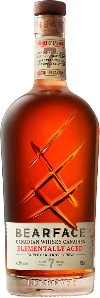 Bearface Elementally Aged Triple Oak 7 Year Old Canadian Whisky 750ml-0