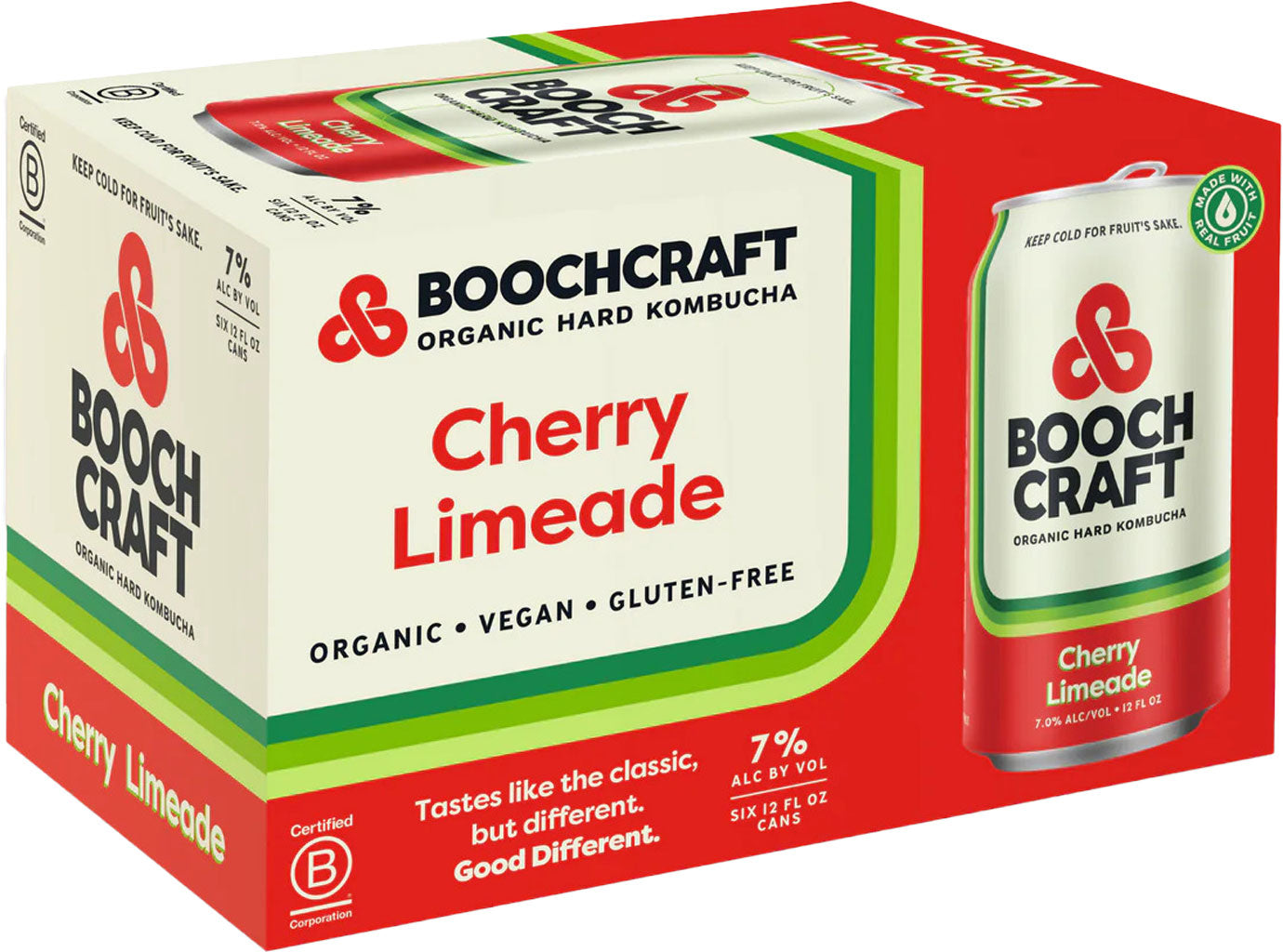 Boochcraft Cherry Limeade Kombucha 6pk Cans-0