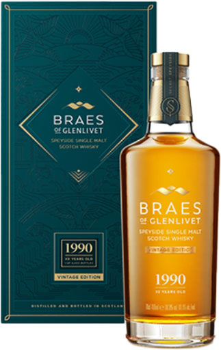 Braes of Glenlivet Speyside Single Malt Scotch Whisky 32yr 1990 700ml-0