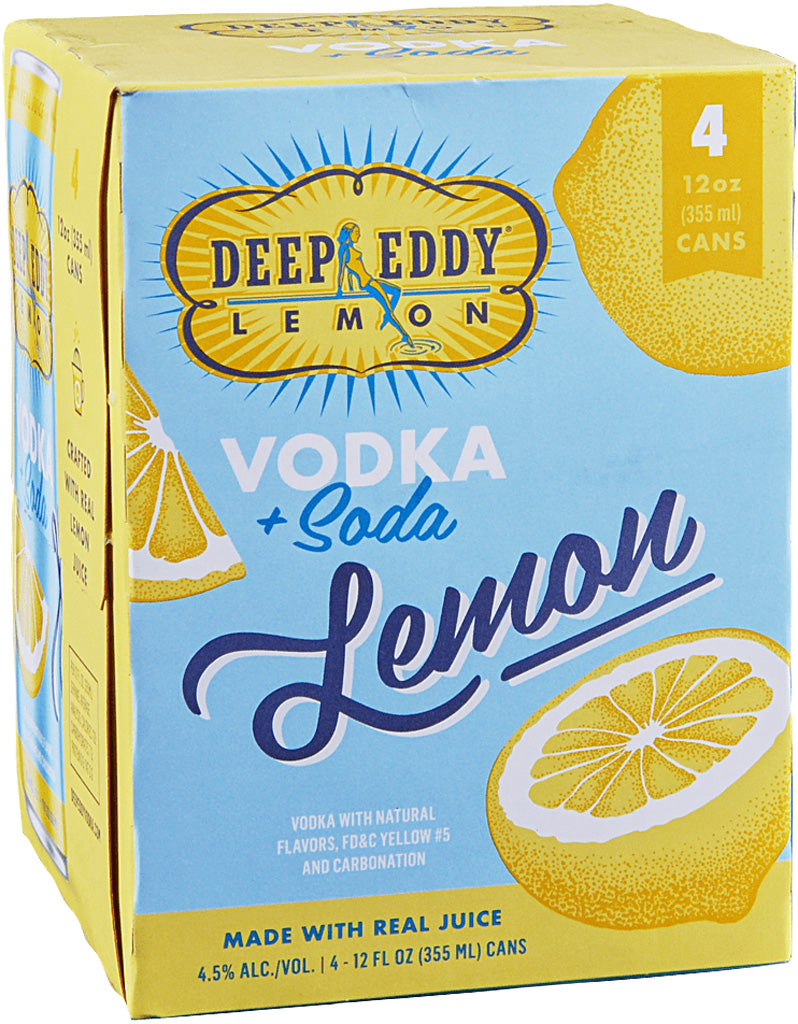 Deep Eddy Lemon Vodka Soda Seltzer 4pk Cans-0