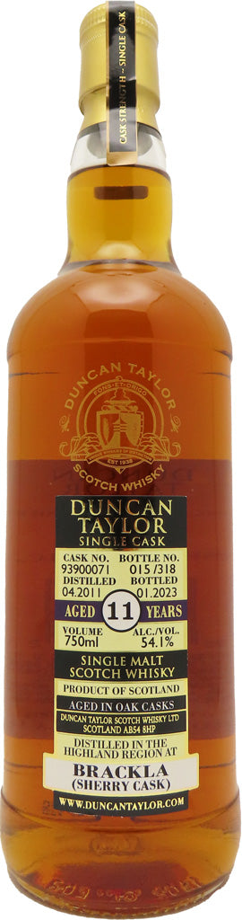 Duncan Taylor Brackla 11 Year Old 2011 #93900071 Single Cask Sherry Cask Single Malt Whisky 750ml-0