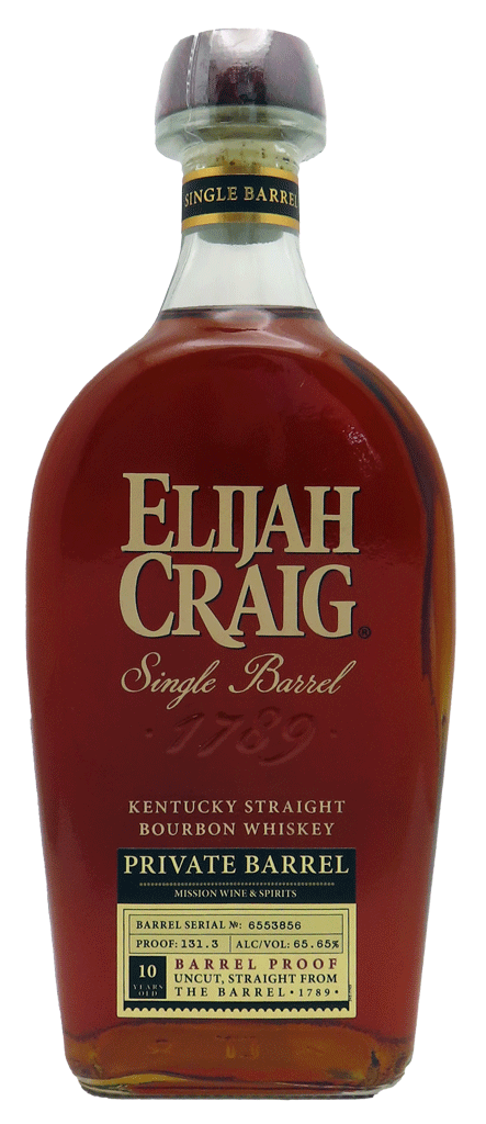 Elijah Craig Mission Exclusive Private Barrel 10 Year Old 131.3 Proof Kentucky Bourbon 750ml-0