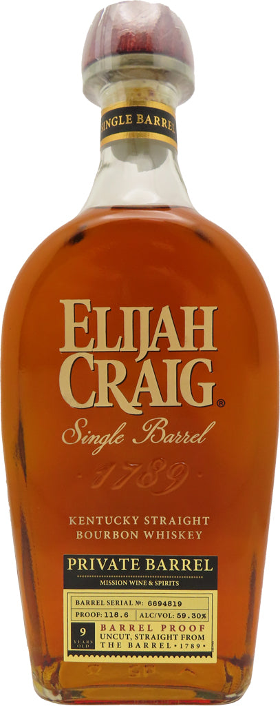 Elijah Craig Mission Exclusive Private Barrel 9 Year Old 118.6 Kentucky Bourbon 750ml-0