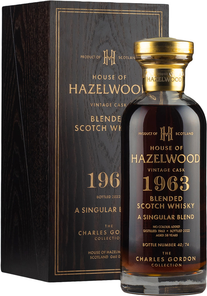 House of Hazelwood Charles Gordon Collection 1963 "A Singular Blend" 58 year Blended  Whisky 700ml-0