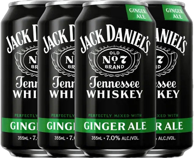 Jack Daniel's With Ginger Ale Cocktail 4pk Cans-0