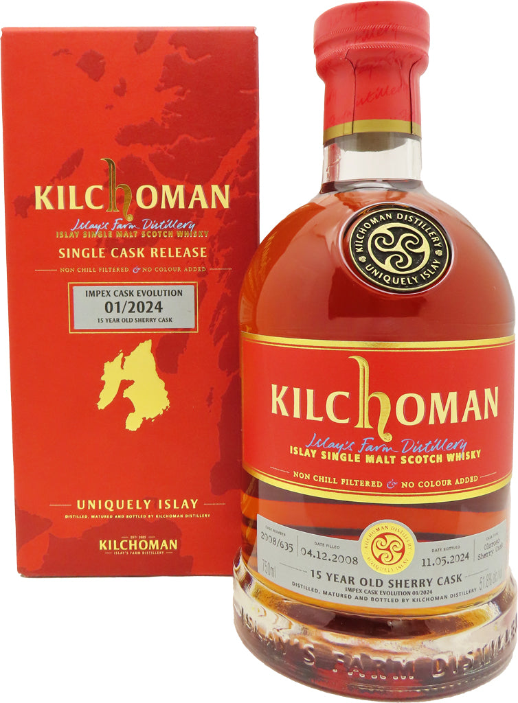 Kilchoman ImpEx Cask Evolution 15 Year Old Sherry Cask Finish Single Malt Whiskey 750ml-0