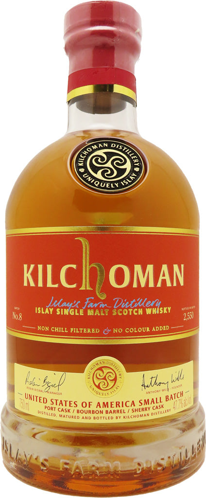 Kilchoman Small Batch Release No.8 Port/Bourbon/Sherry Single Malt Whisky 750ml-0