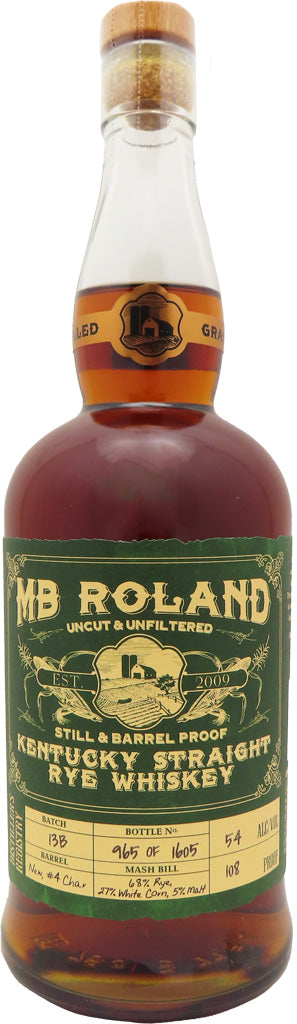 MB Roland Kentucky Straight Rye Whiskey 750ml-0