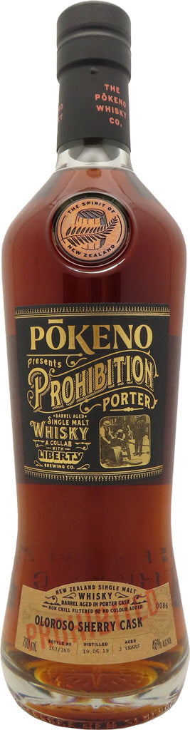 Pokeno Prohibition Porter Oloroso Sherry Cask Single Malt Whisky 700ml-0