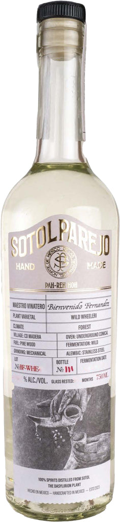 Sotol Parejo Bienvenido Fernandez Wild Wheeleri 750ml-0