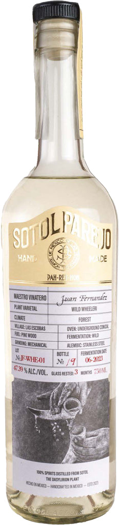 Sotol Parejo Juan Fernandez Wild Wheeleri 750ml-0