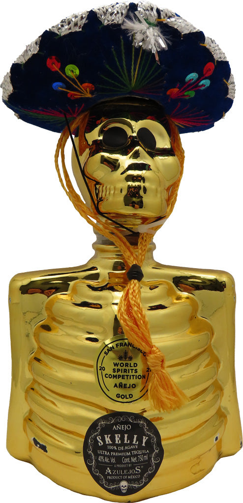 Skelly Anejo Gold Ceramic Tequila 750ml-0