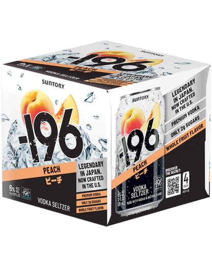 Suntory -196 Peach Vodka Seltzer 4pk Cans-0