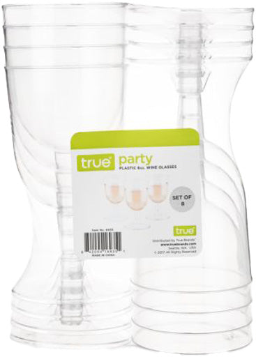 True 6oz Plastic Wine Glass 8pk-0