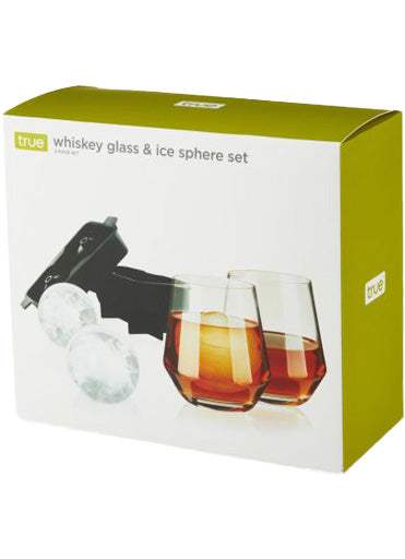 True Whiskey Glass & Sphere Ice Tray Set-0