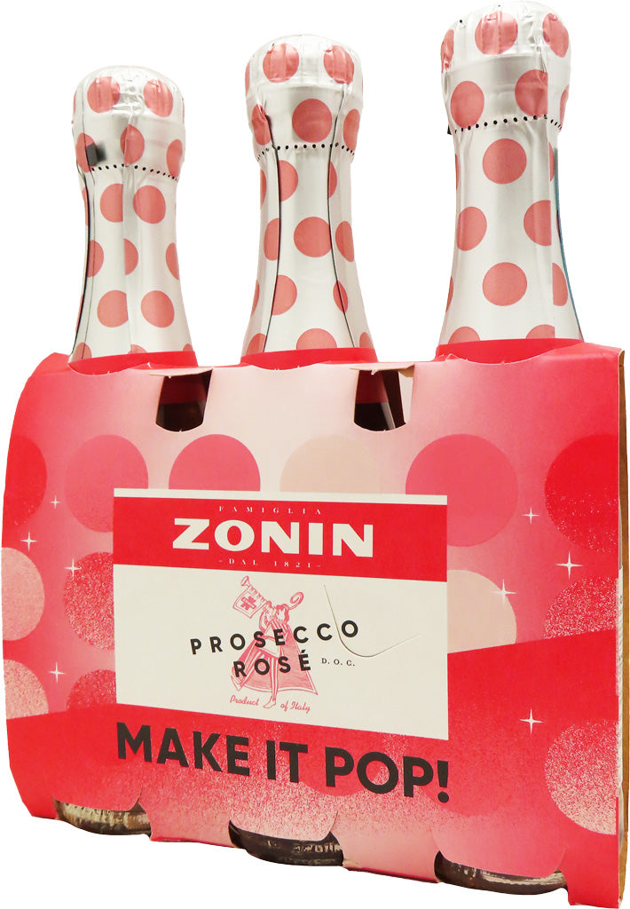 Zonin Sparkling Brut Rose 187ml 3pk-0