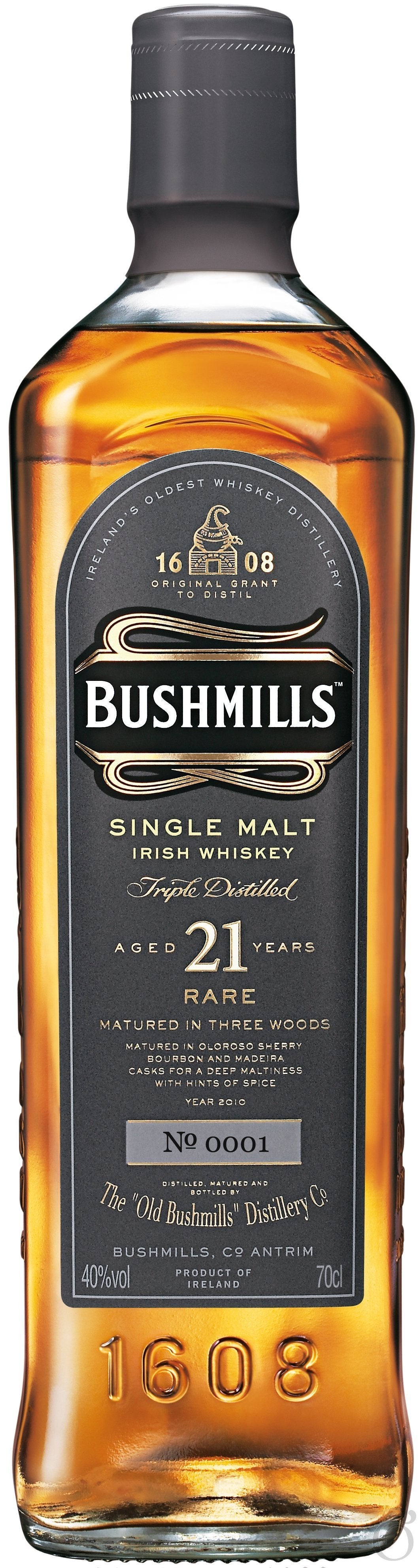 Bushmills 21 Year Old Irish Single Malt Whiskey 750ml-0