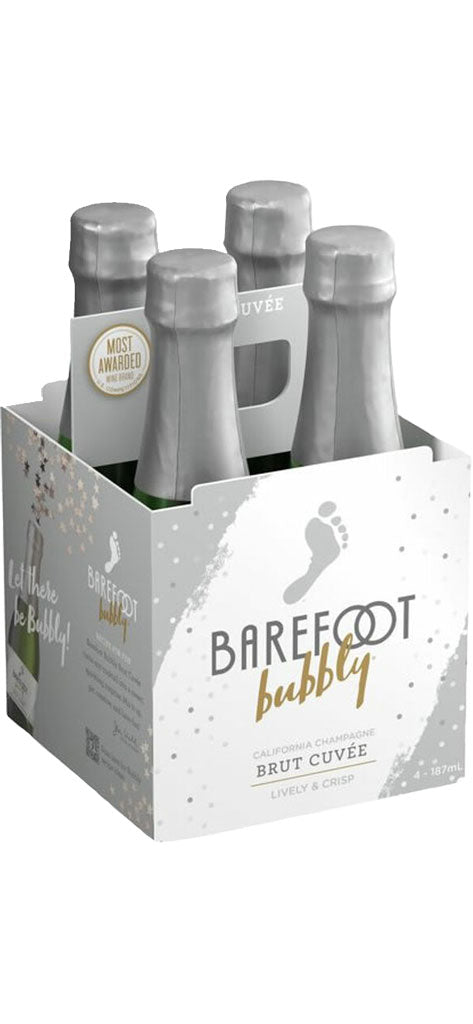 Barefoot Bubbly Brut Cuvee 187ml 4pk-0