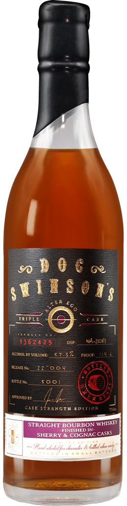 Doc Swinson Alter Ego Triple Cask Straight Bourbon Cask Strength Whiskey 750ml-0