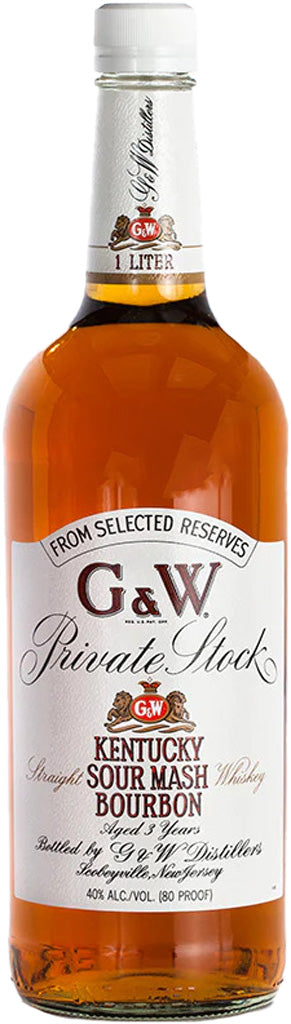 G&W Private Stock 3 Year Old Kentucky Sour Mash Bourbon Whiskey 1L-0