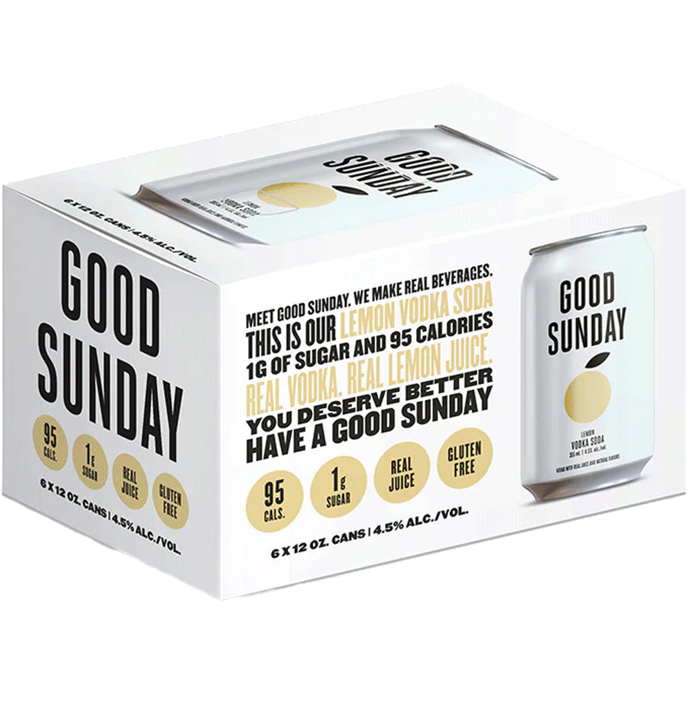 Good Sunday Vodka Soda Lemon 6pk Cans-0