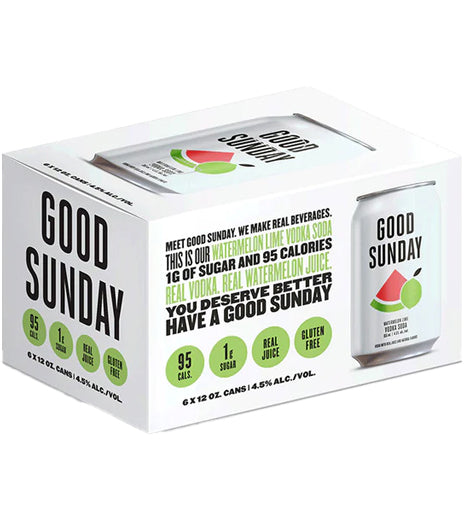 Good Sunday Vodka Soda Watermelon Lime 6pk Cans-0