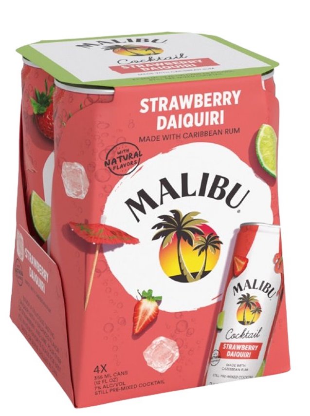 Malibu Cocktail Strawberry Daiquri 4pk Cans-0