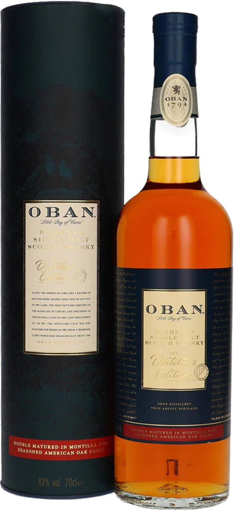 Oban Distillers Edition Double Matured Montilla Fino Seasoned American Oak Casks Single Malt Whisky 750ml-0