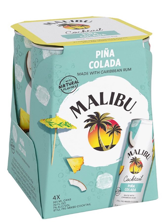 Malibu Cocktail Pina Colada 4pk Cans-0