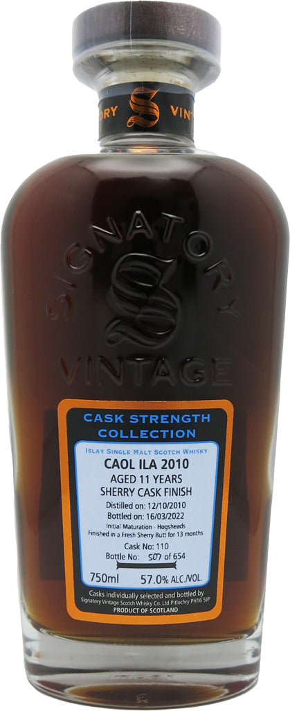 Signatory Caol Ila 2010 11 Year Old Sherry Cask Finish Single Malt Whisky 750ml-0