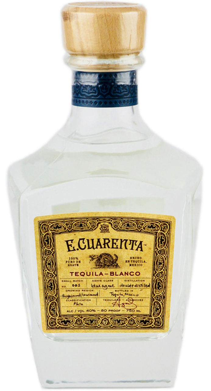 E Cuarenta Tequila Blanco 750ml-0